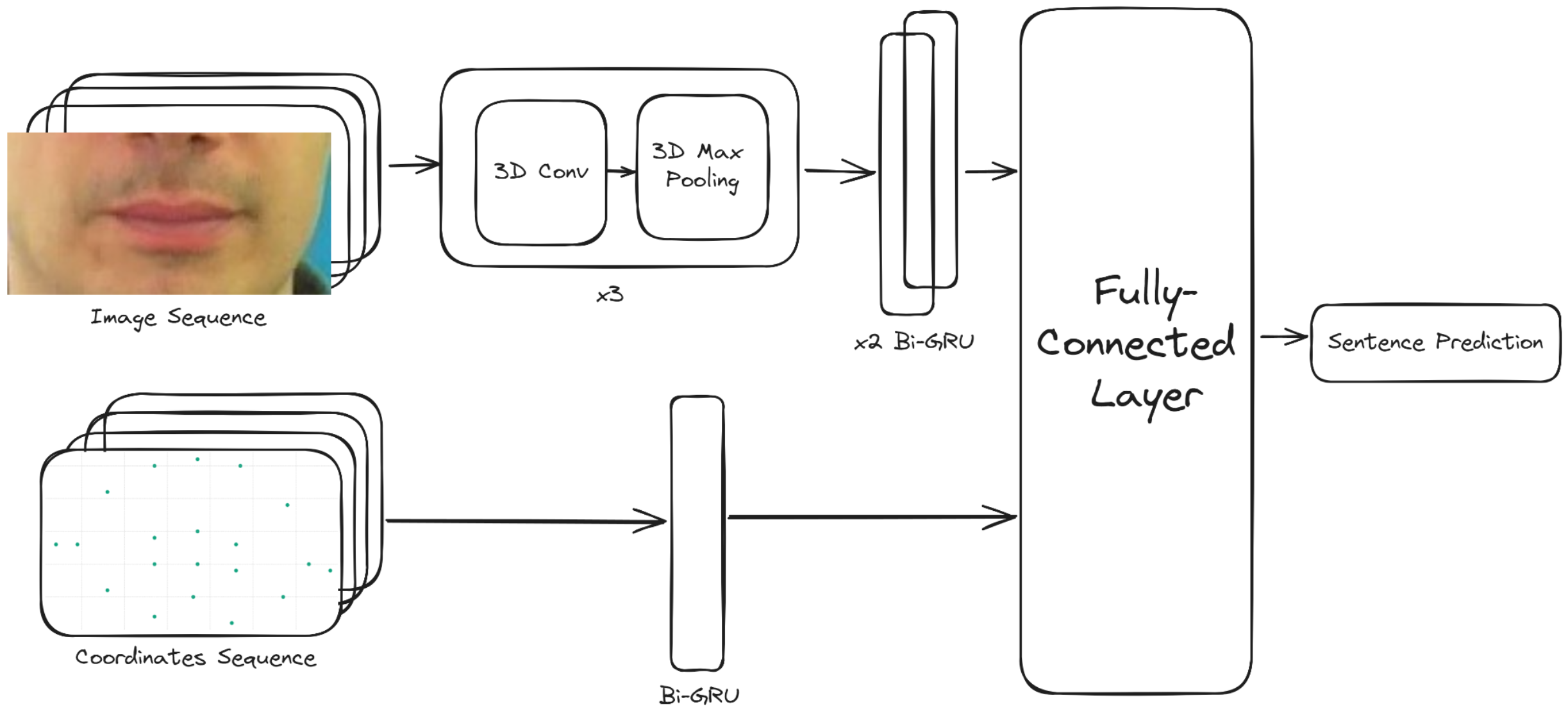 LipCoordNet model architecture